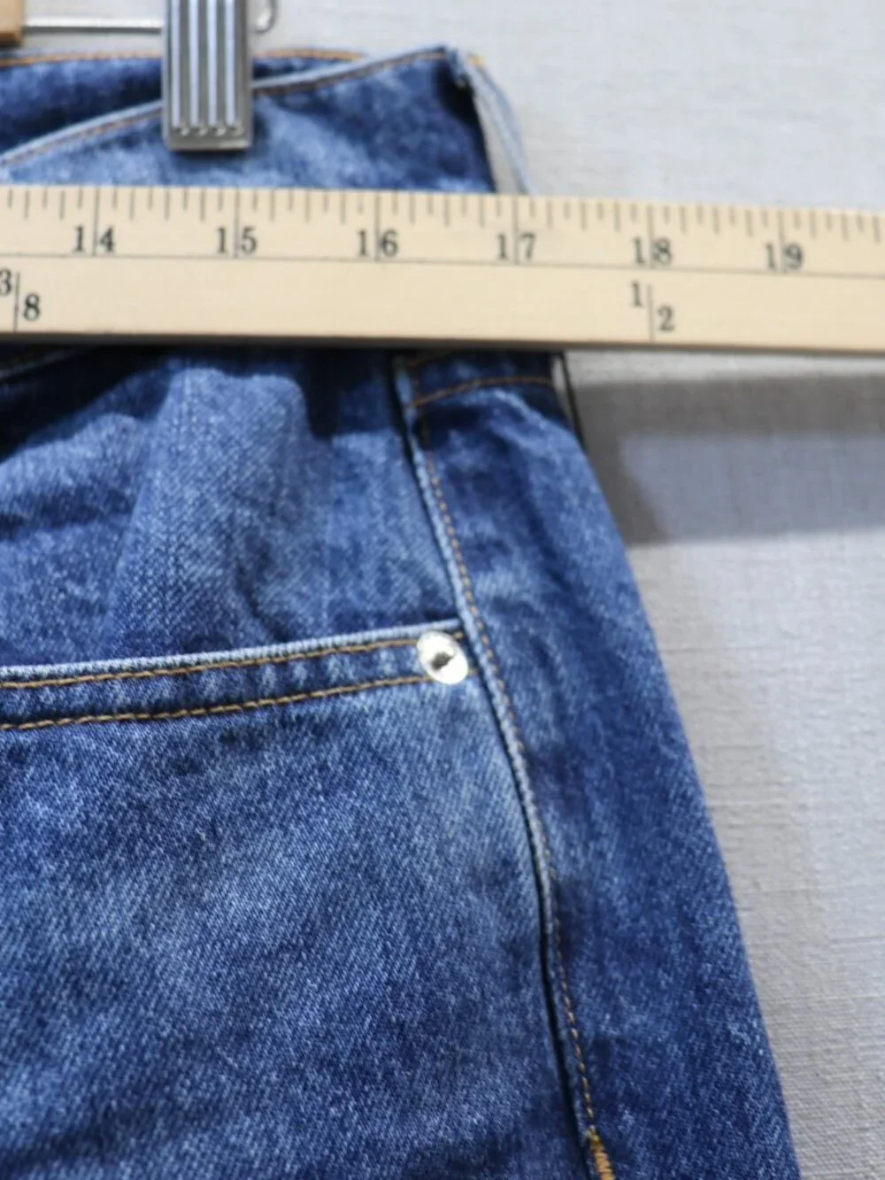 NWT Veronica Beard Keane High Rise Long Straight Leg Jeans Blue 32 Front Slit